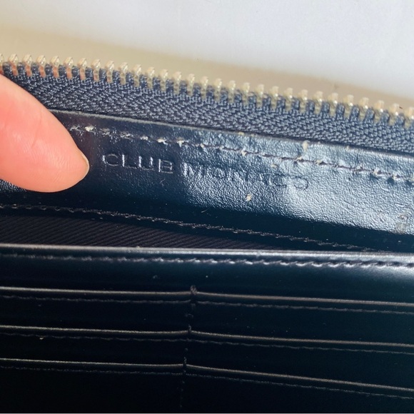 Club Monaco zip around calf hair leather wallet NEW - Picture 6 of 10